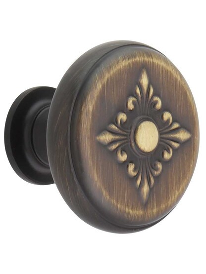 Lafayette Decorative Cabinet Knob - 1 3/8 inch Diameter in Antique Brushed Satin Brass.